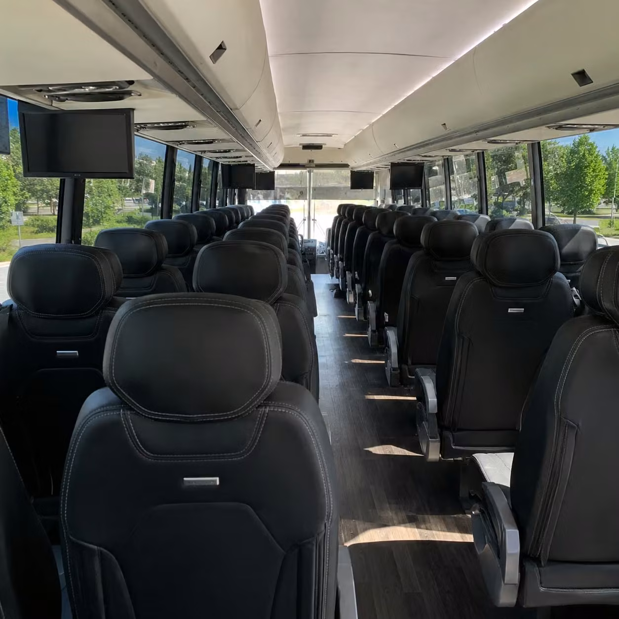 hayward charter bus rental interior